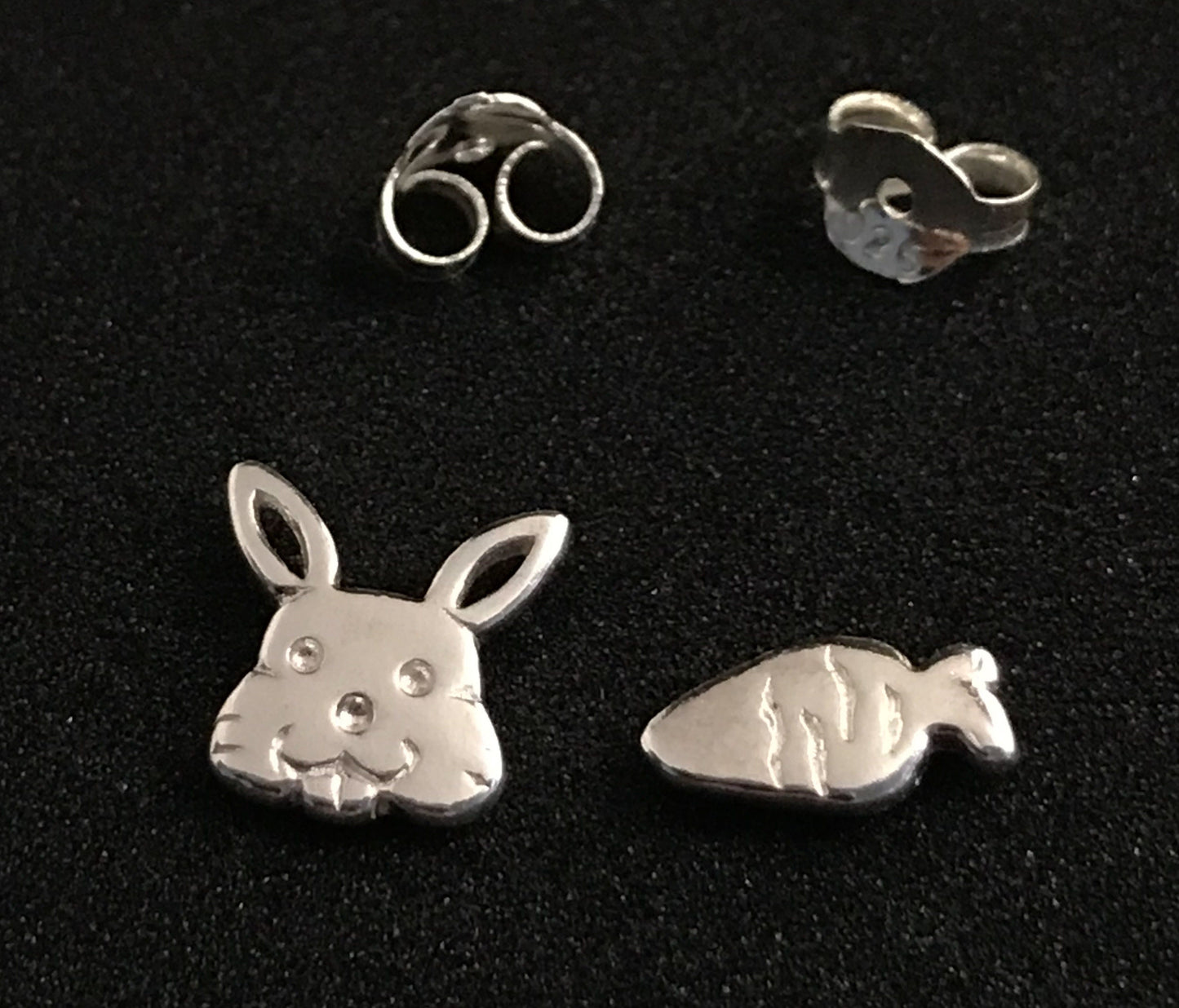 Rabbit and Carrot earrings Sterling Silver 925 - TSE001