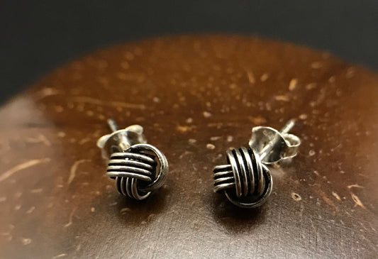 Knot of twelve hoops ball earrings Sterling Silver 925 - TSE002