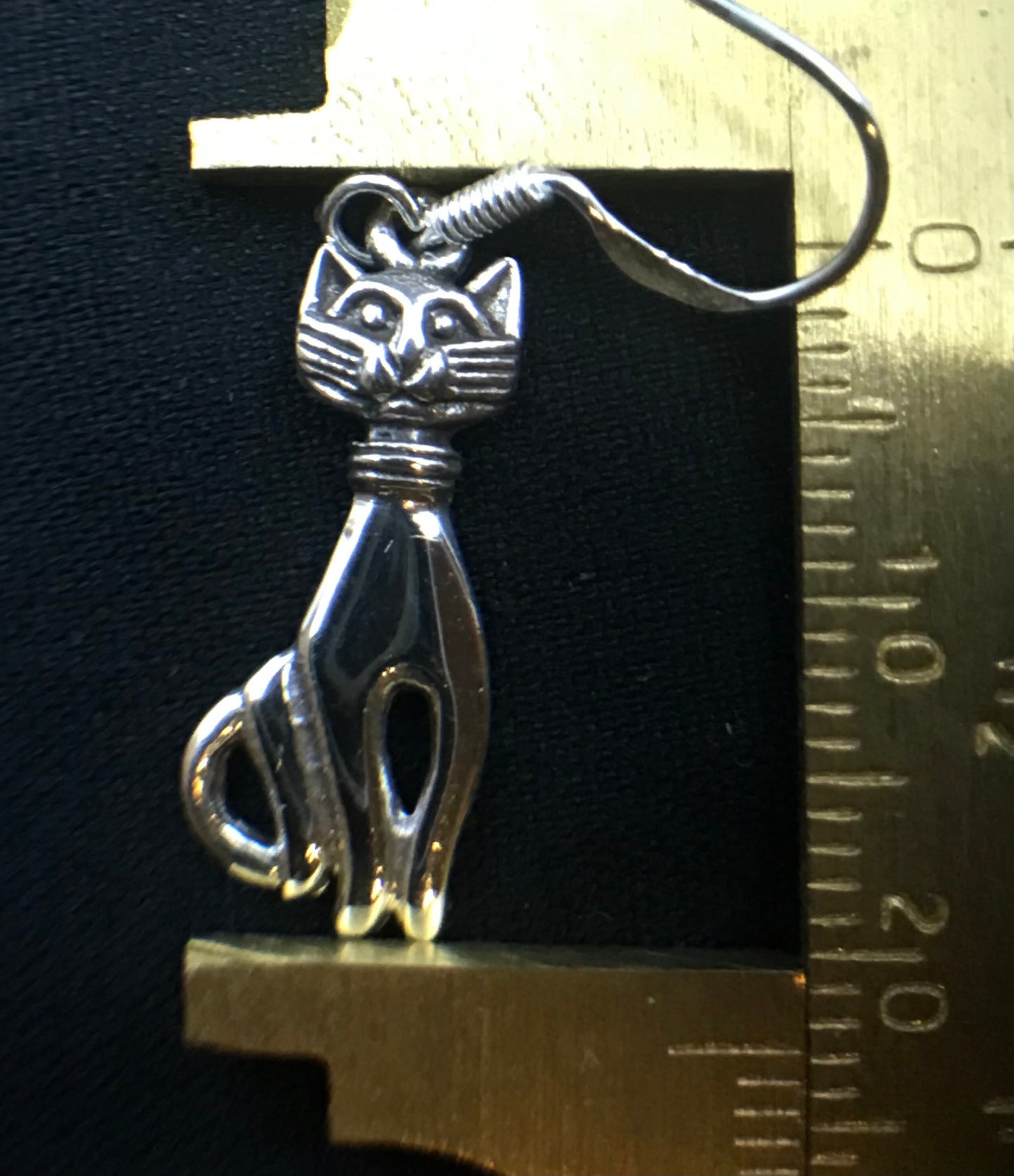 Zen cats hook earrings Sterling 925 Silver - TSE017