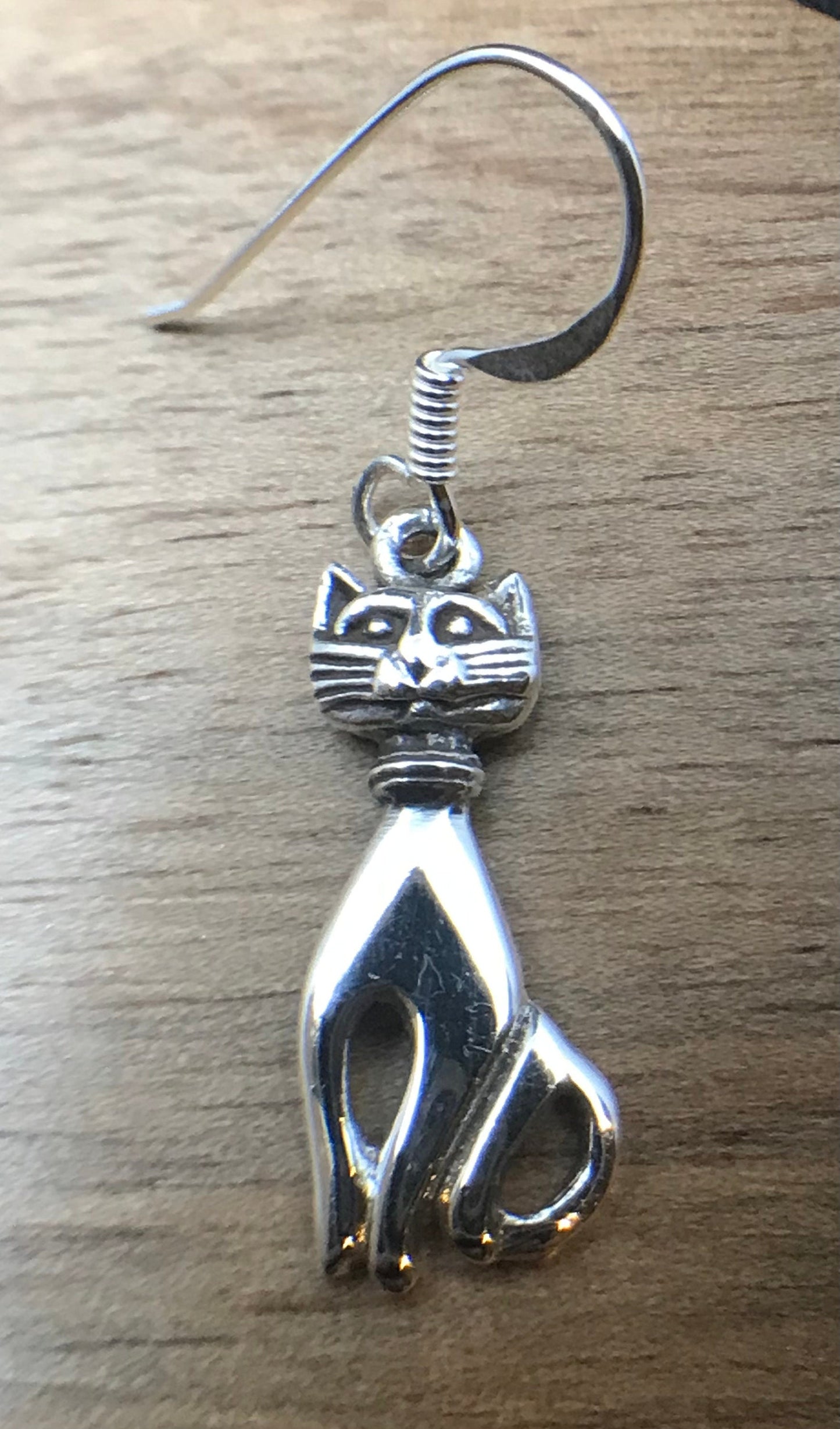 Zen cats hook earrings Sterling 925 Silver - TSE017