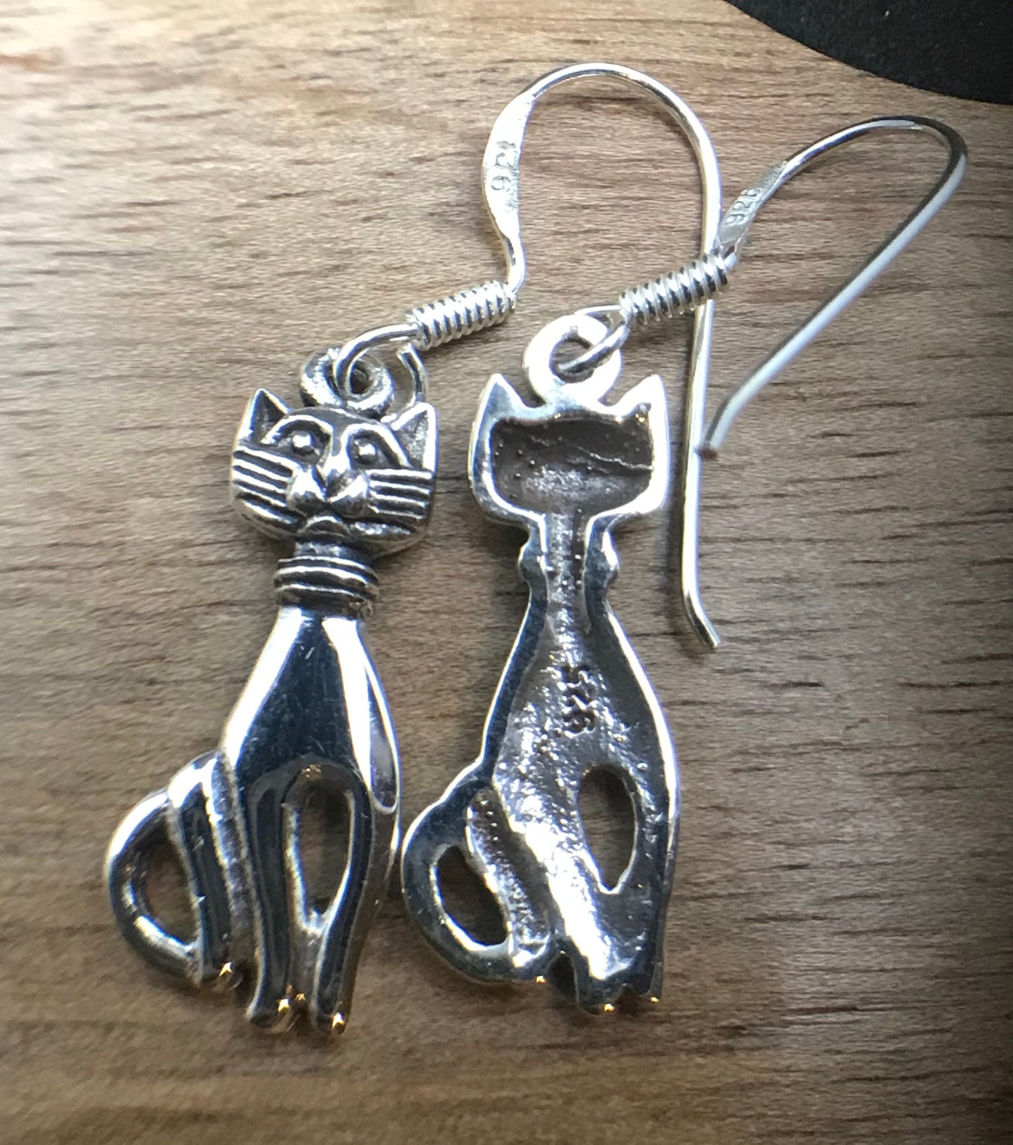 Zen cats hook earrings Sterling 925 Silver - TSE017
