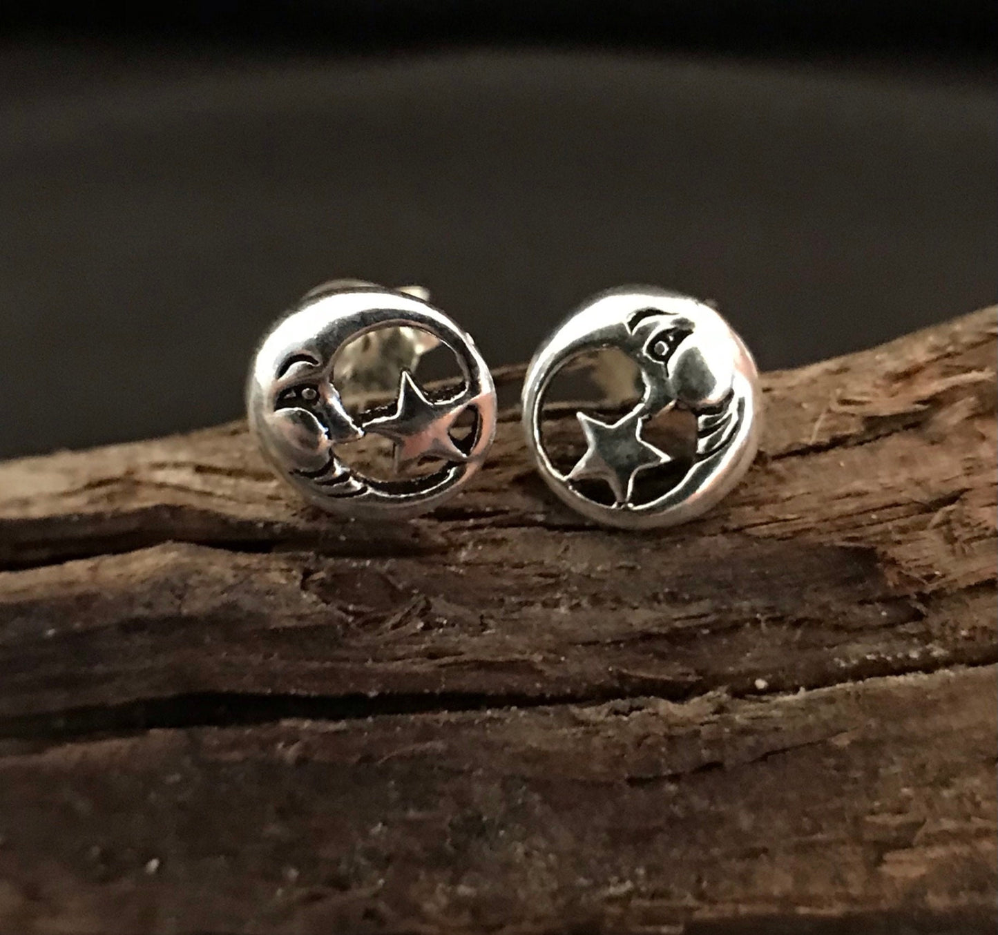 Moon and Star earrings Sterling Silver 925 - TSE024