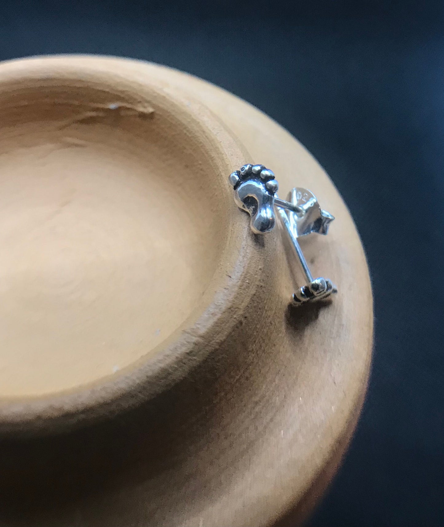 Tiny foot earrings Sterling Silver 925 - TSE029