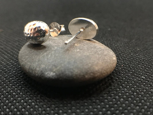 Hammered bean earrings Sterling Silver 925 - TSE044