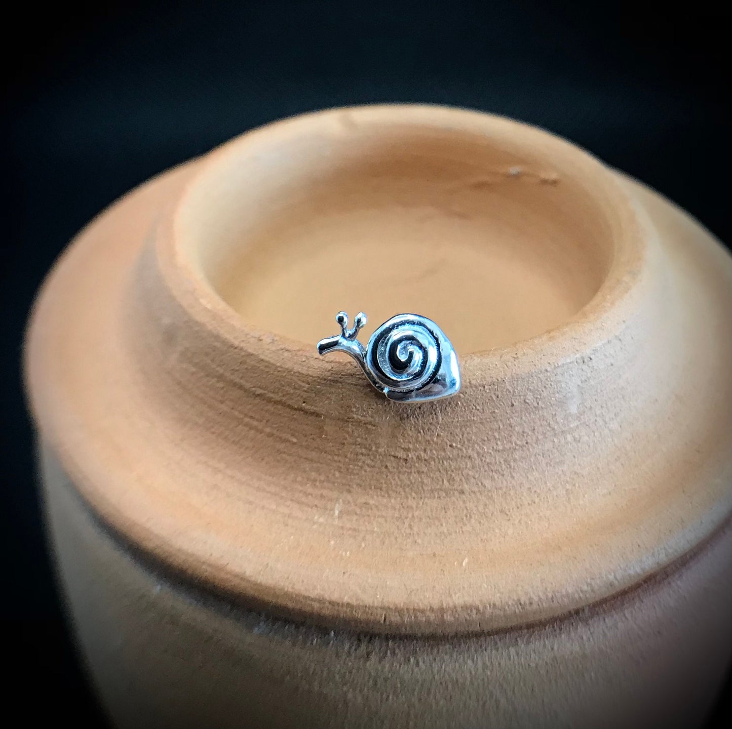 Rhodium plated snail earrings Sterling Silver 925 - TSE020