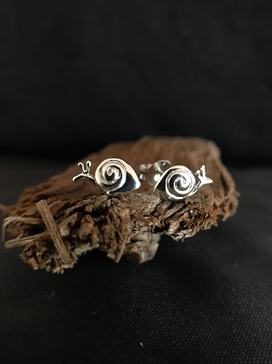 Rhodium plated snail earrings Sterling Silver 925 - TSE020