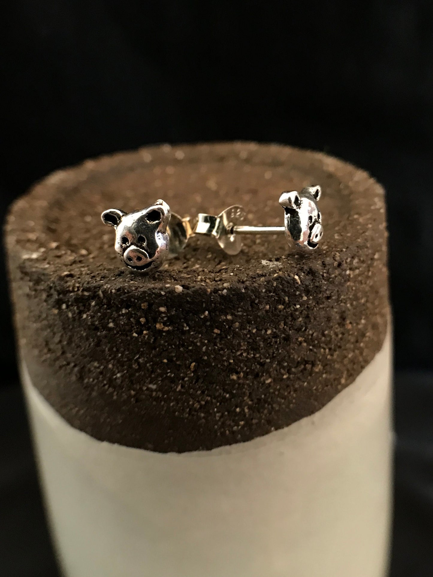 Smiley pig earrings Sterling Silver 925 - TSE023