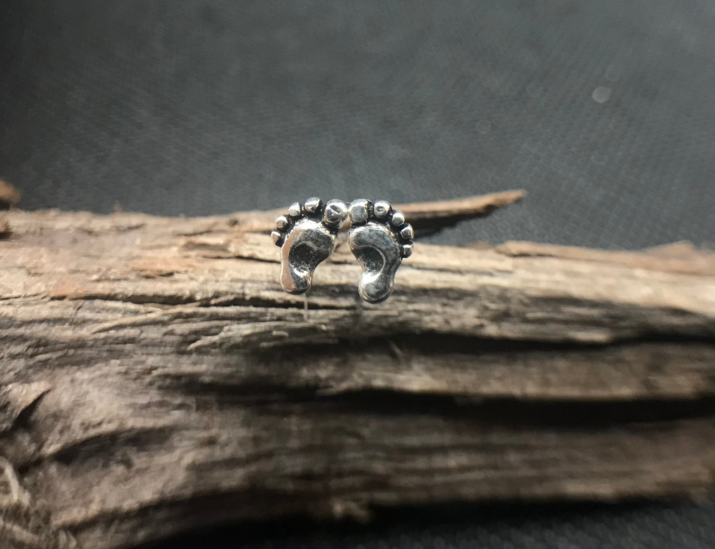 Tiny foot earrings Sterling Silver 925 - TSE029