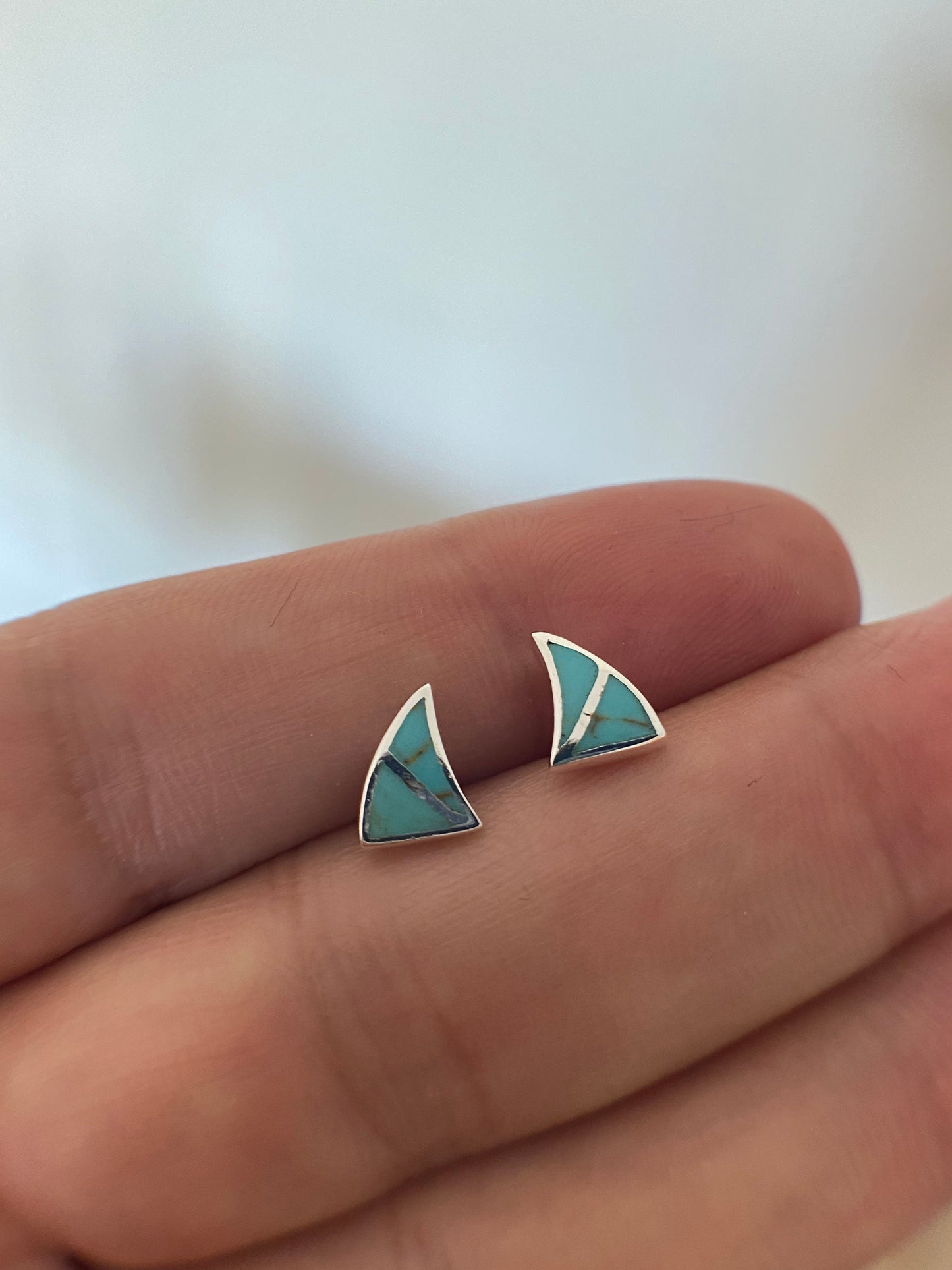 Turquoise sail earrings Sterling Silver 925 - TSE062