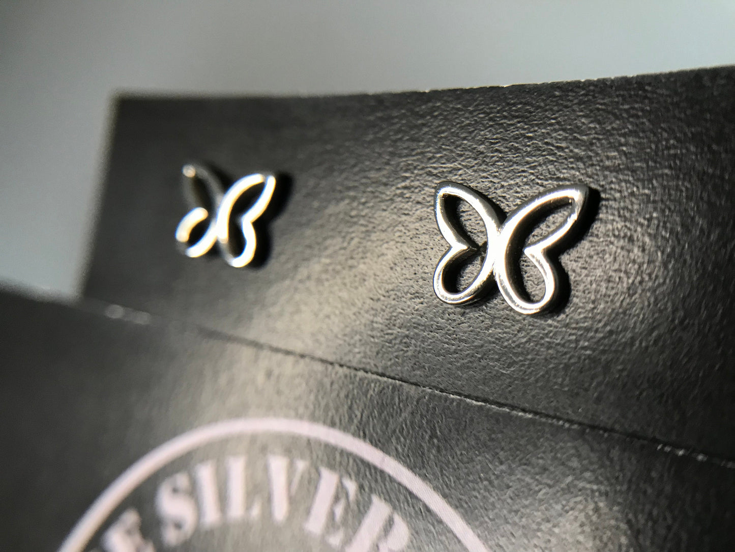 Simple butterfly earrings Sterling Silver 925 - TSE054