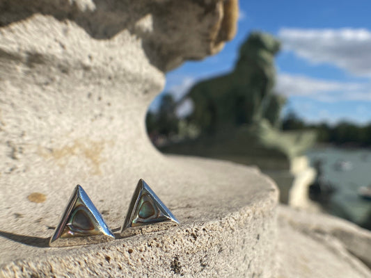 Abalone triangle earrings Sterling Silver 925 - TSE074