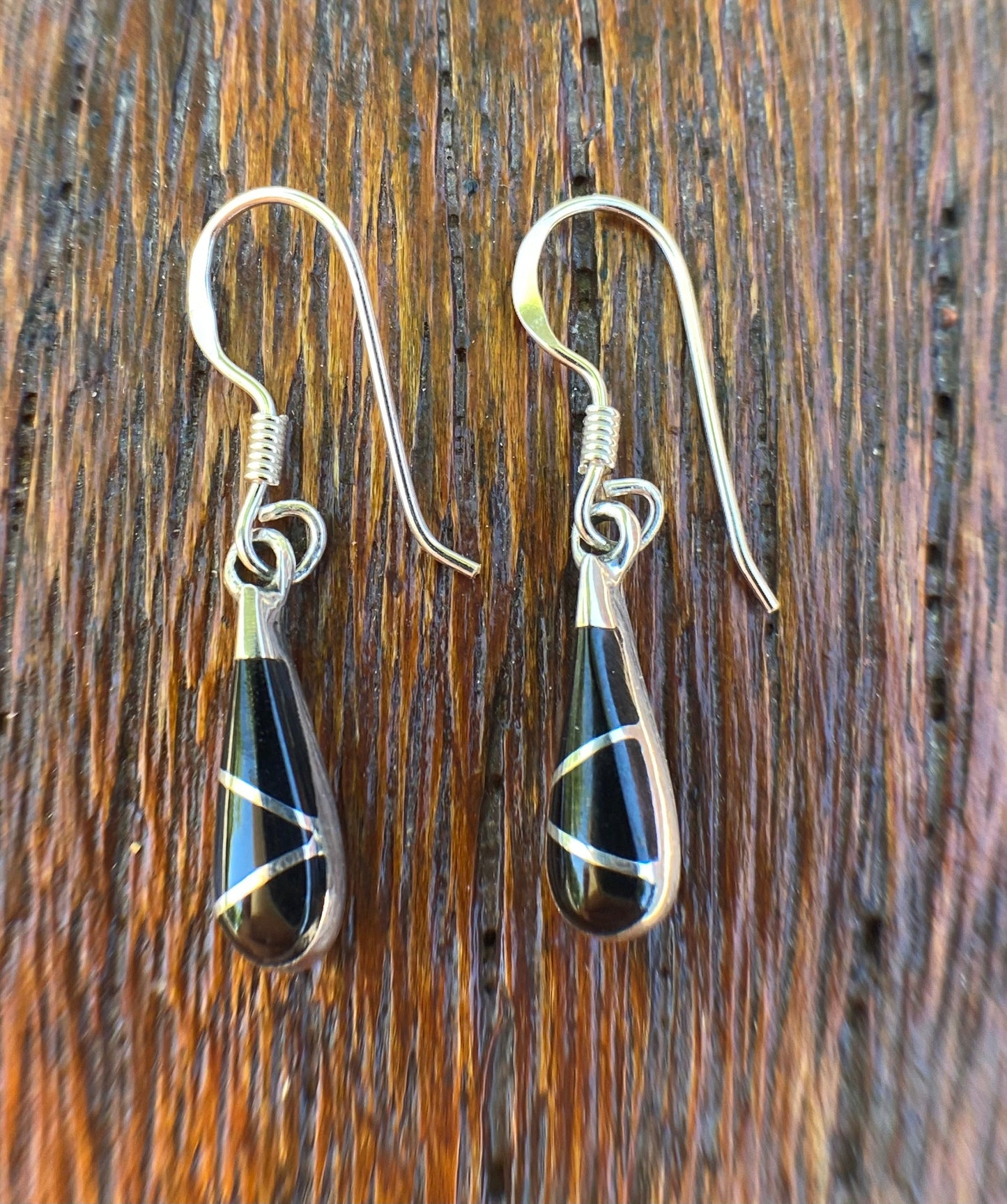Onyx teardrop earrings Sterling Silver 925 - TSE067