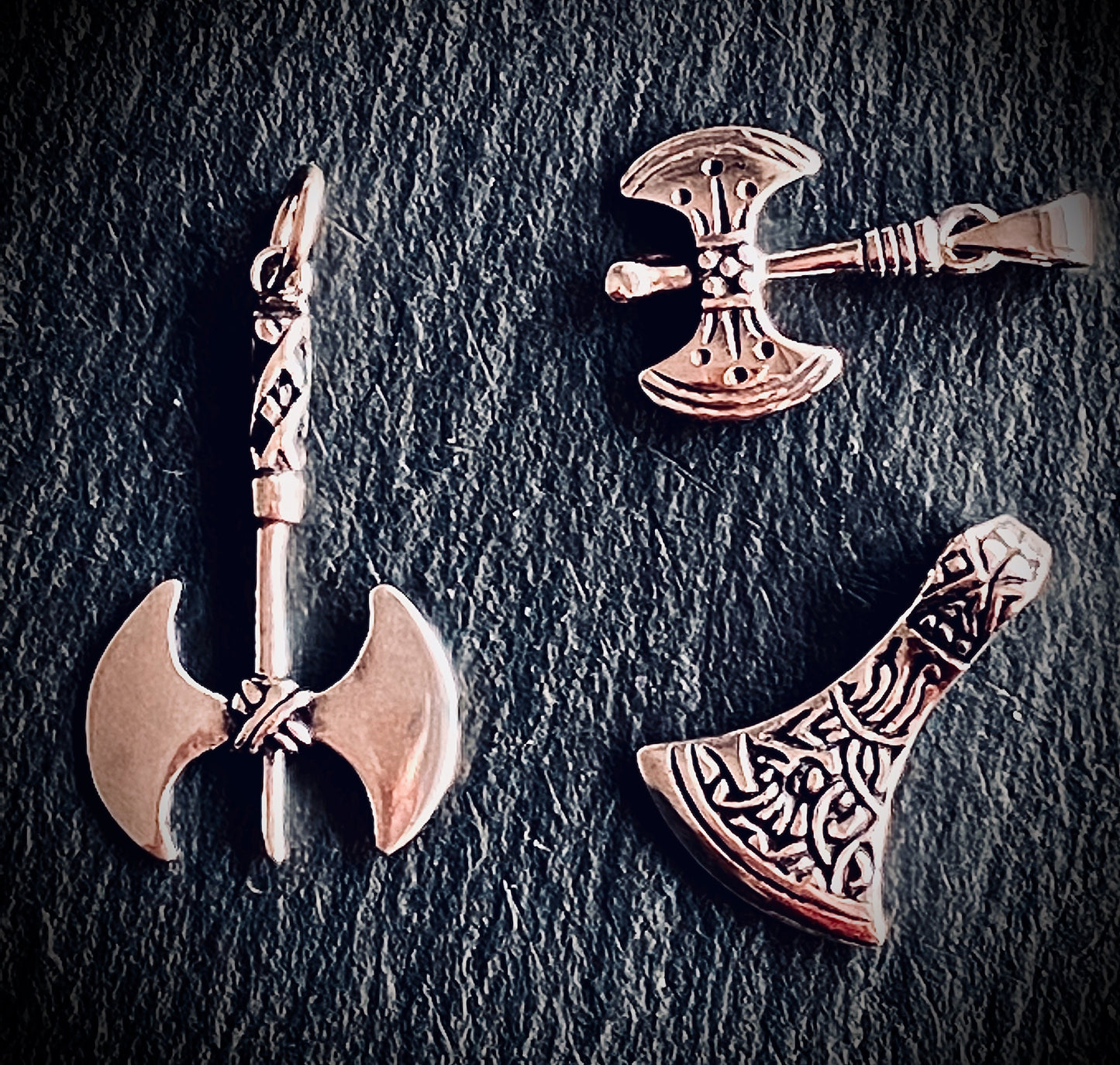 Large double-sided axe pendant Sterling Silver 925 - TSE085