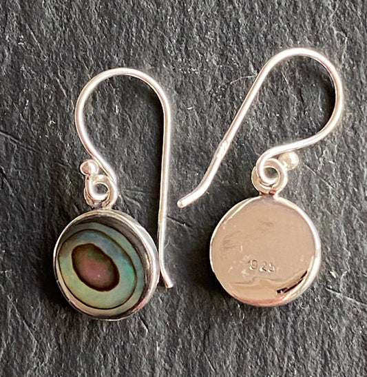 Abalone round earrings Sterling Silver 925 - TSE070
