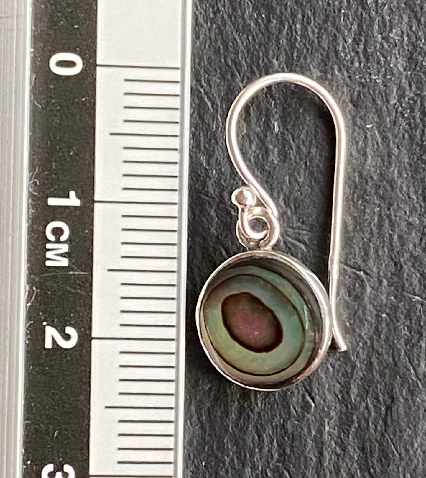 Abalone round earrings Sterling Silver 925 - TSE070