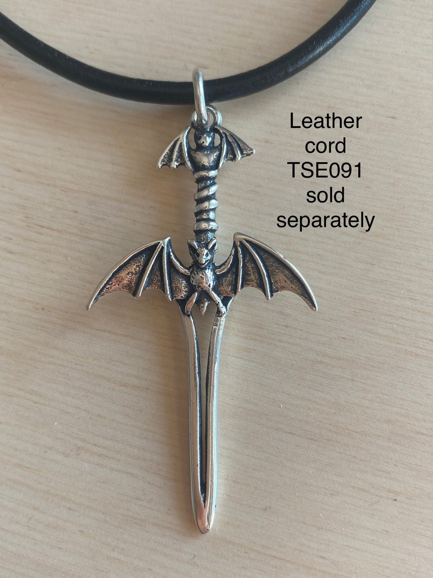 Bat sword pendant Sterling Silver 925 - TSE078