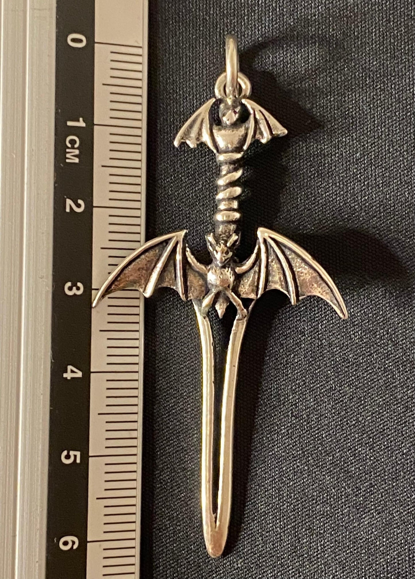 Bat sword pendant Sterling Silver 925 - TSE078