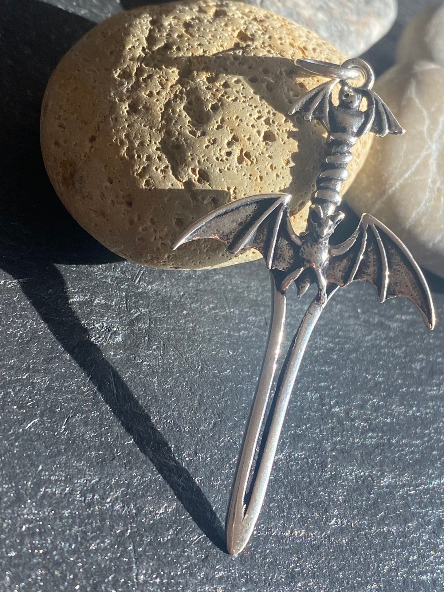 Bat sword pendant Sterling Silver 925 - TSE078