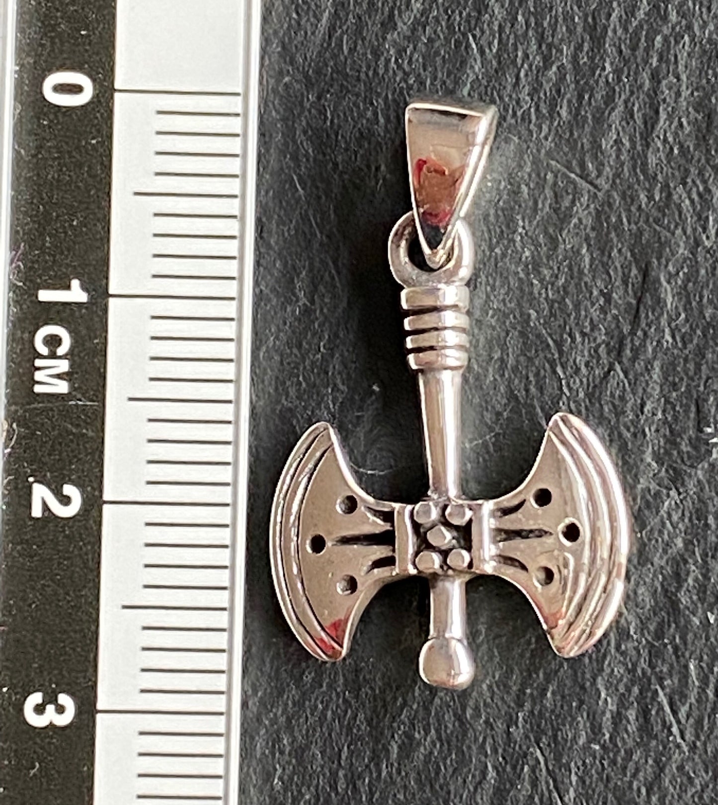 Small double-sided axe pendant Sterling Silver 925 - TSE084