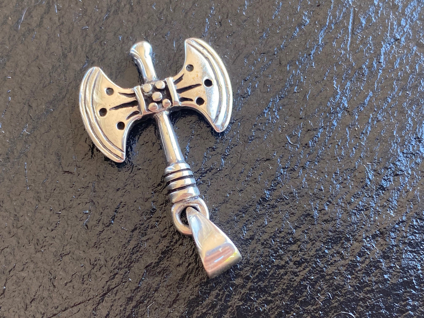 Small double-sided axe pendant Sterling Silver 925 - TSE084