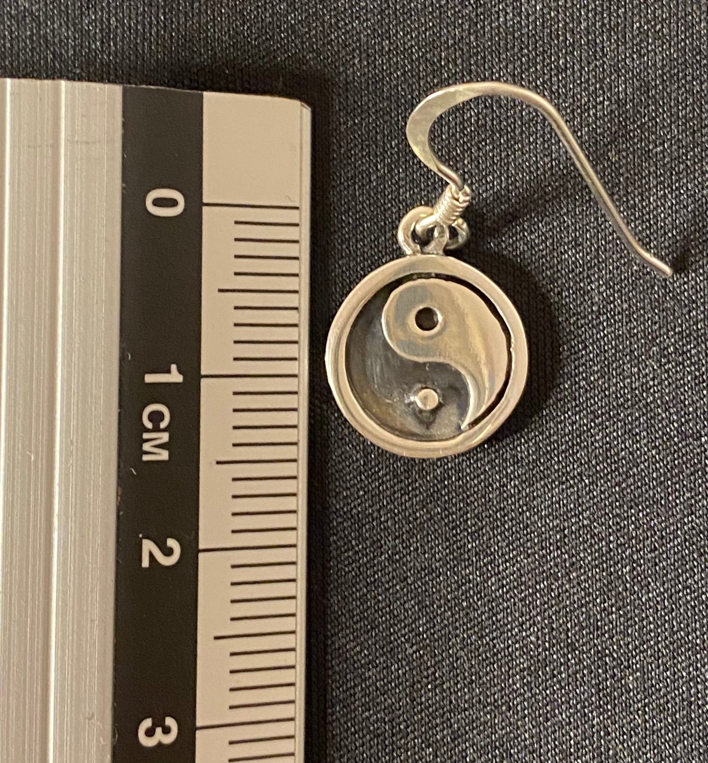 Yin and Yang hanging earrings Sterling Silver 925 - TSE099