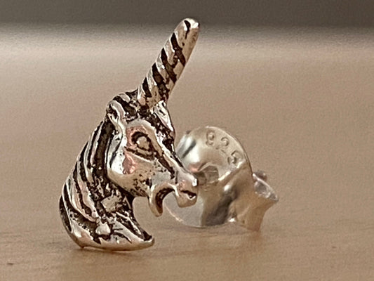 Unicorn head earrings Sterling Silver 925 - TSE081