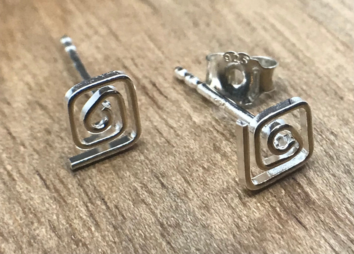 Square spiral Sterling Silver 925 earrings - TSE008