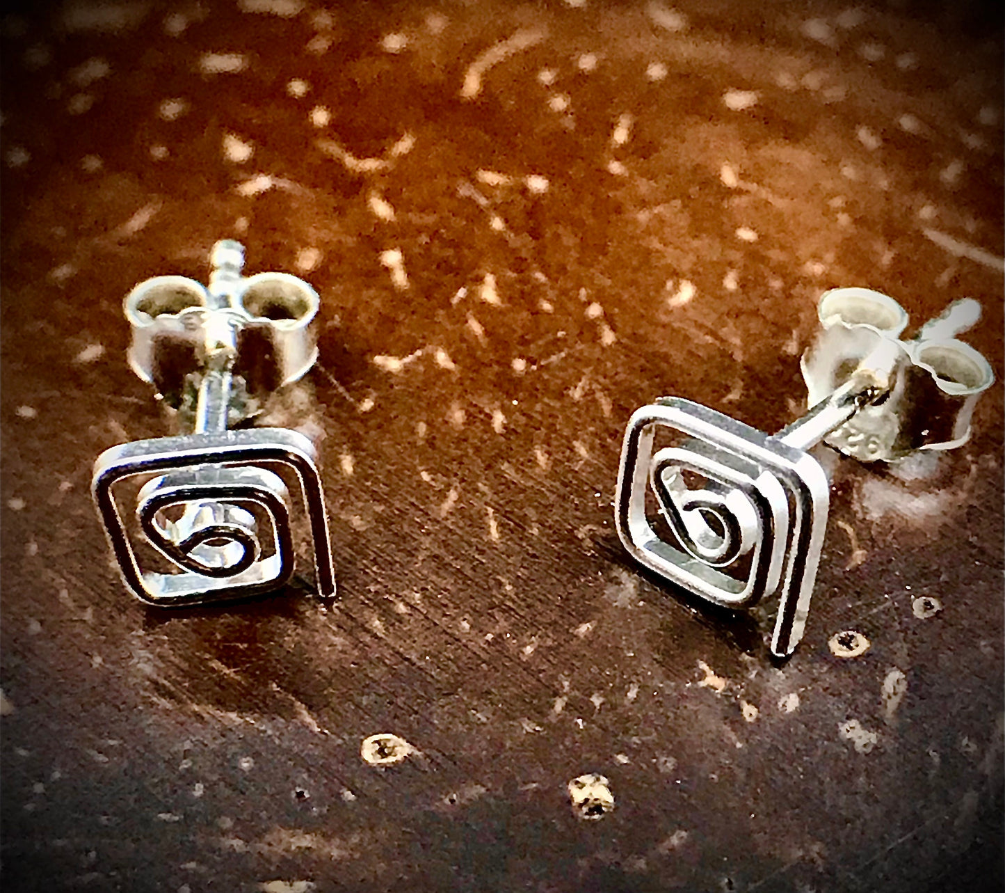 Square spiral Sterling Silver 925 earrings - TSE008