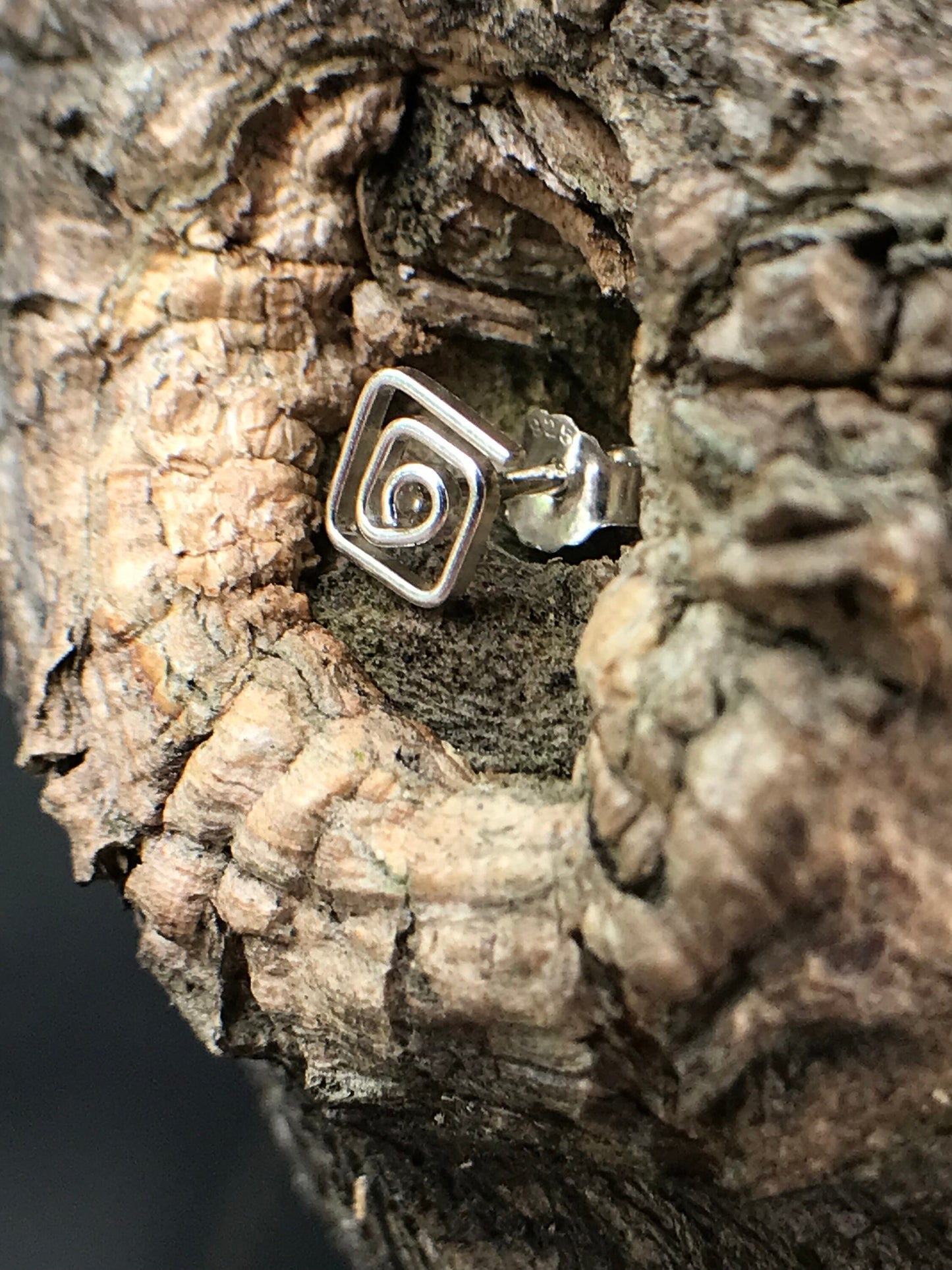 Square spiral Sterling Silver 925 earrings - TSE008