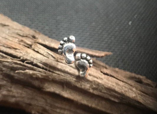 Tiny foot earrings Sterling Silver 925 - TSE029