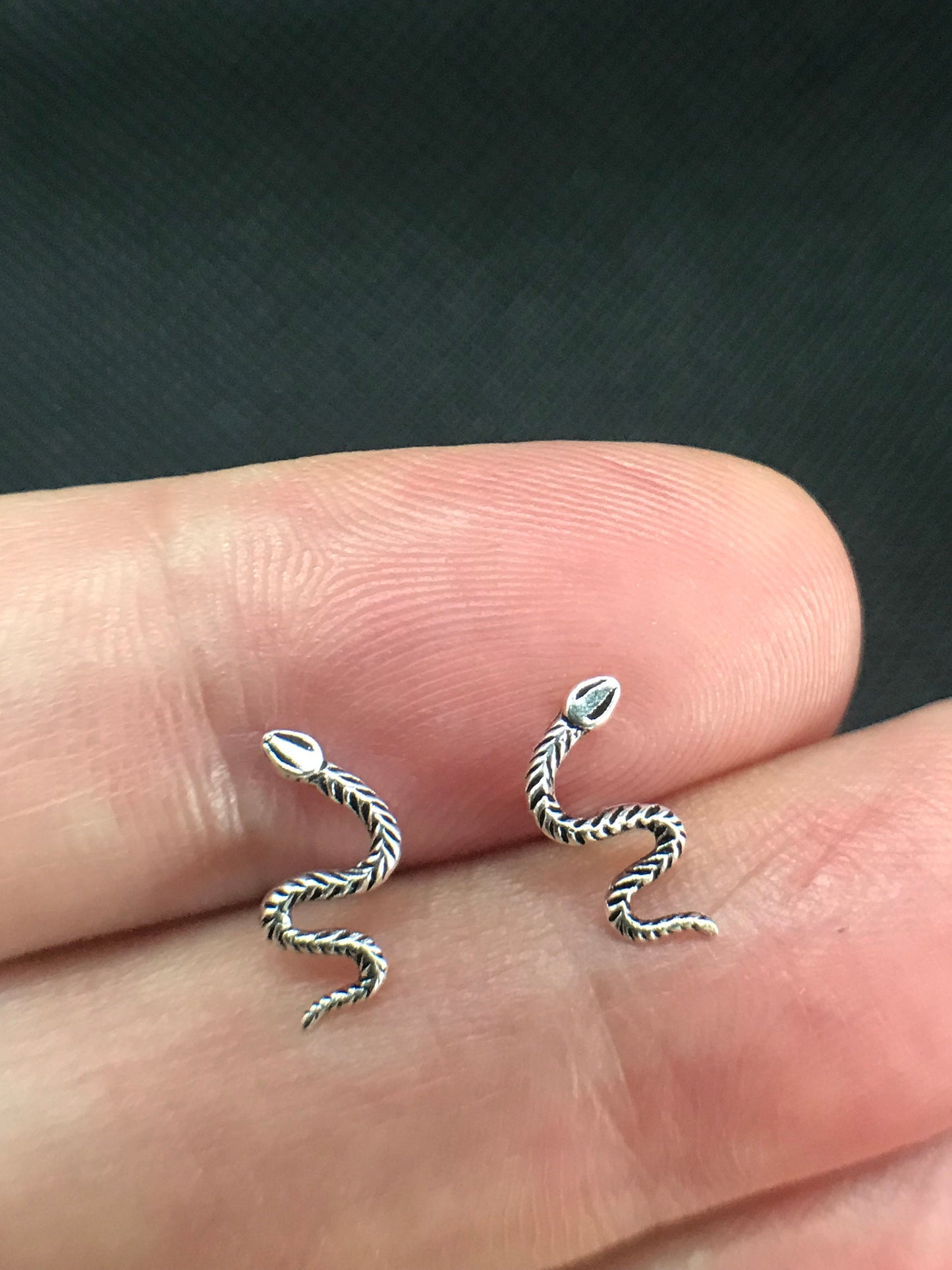 Thin snake earrings Sterling Silver 925 - TSE032