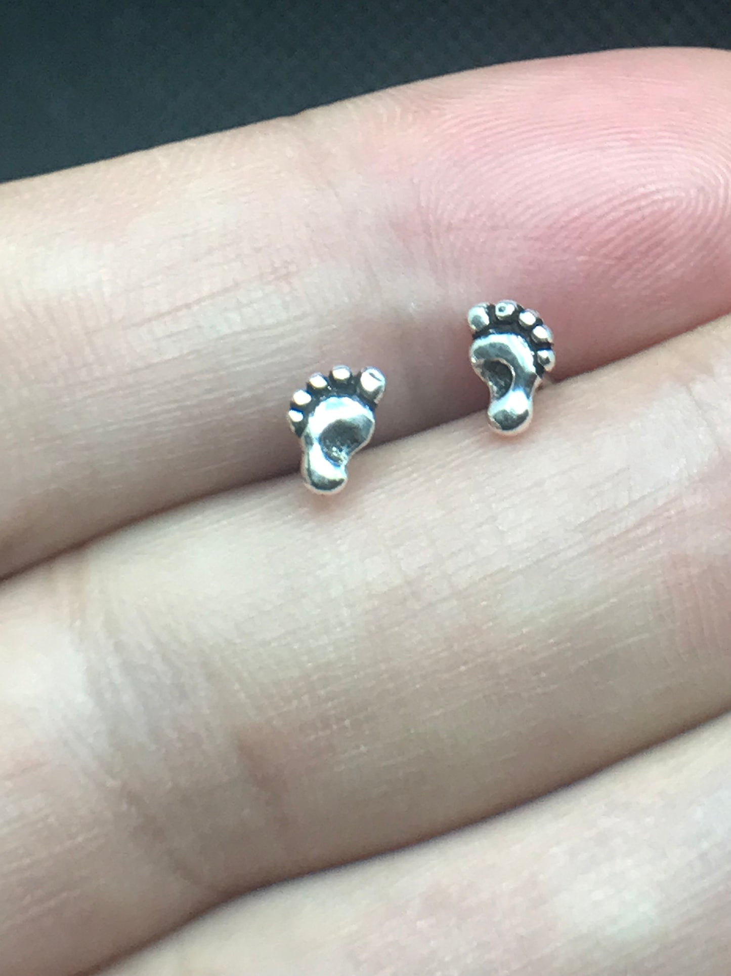 Tiny foot earrings Sterling Silver 925 - TSE029