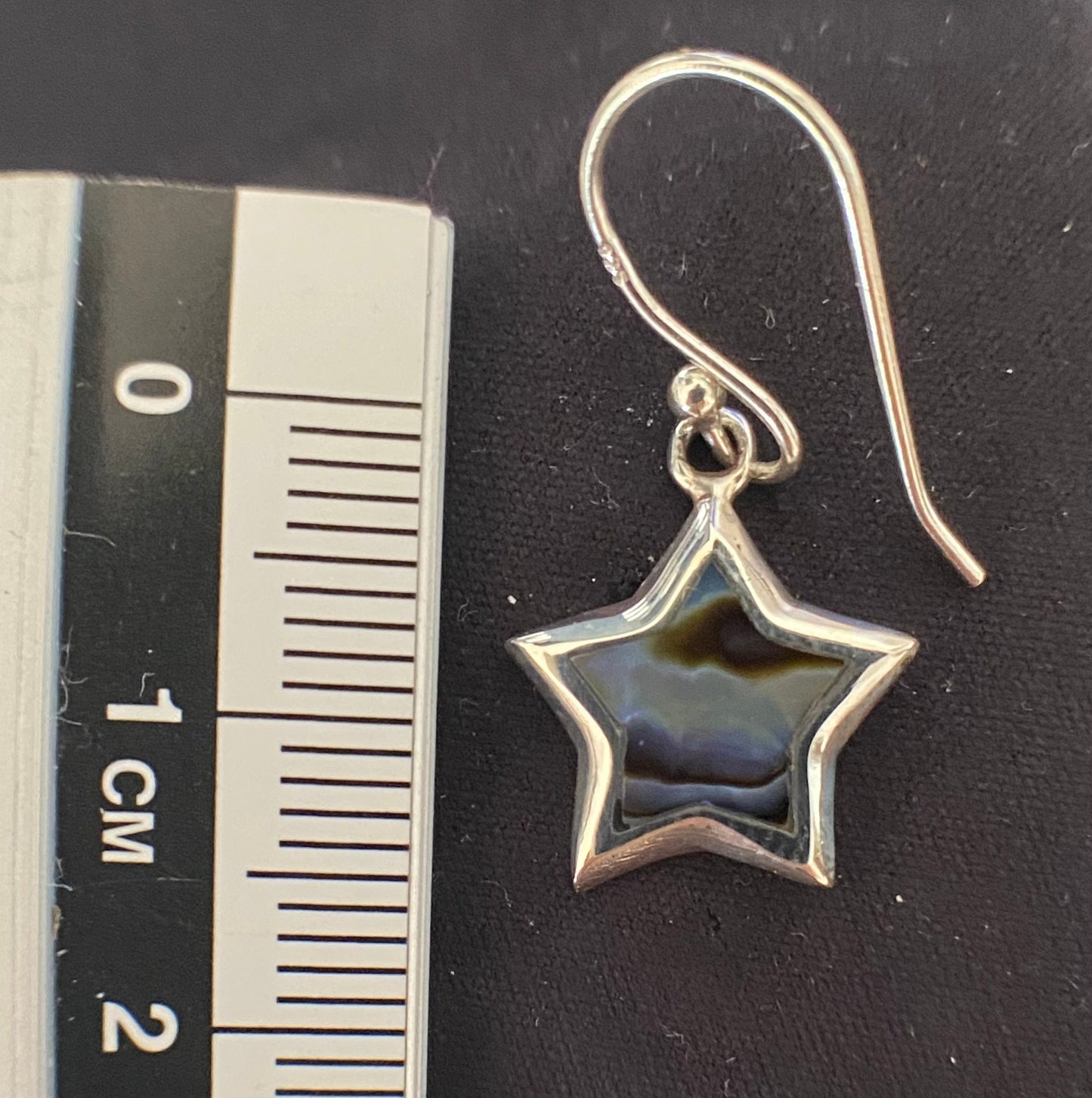 Abalone star wire earrings Sterling Silver 925 - TSE064