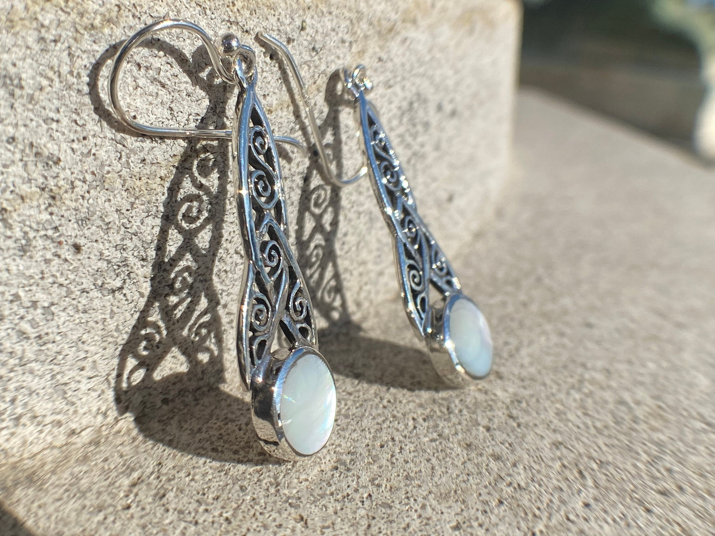 Braided nacre earrings Sterling Silver 925 - TSE073