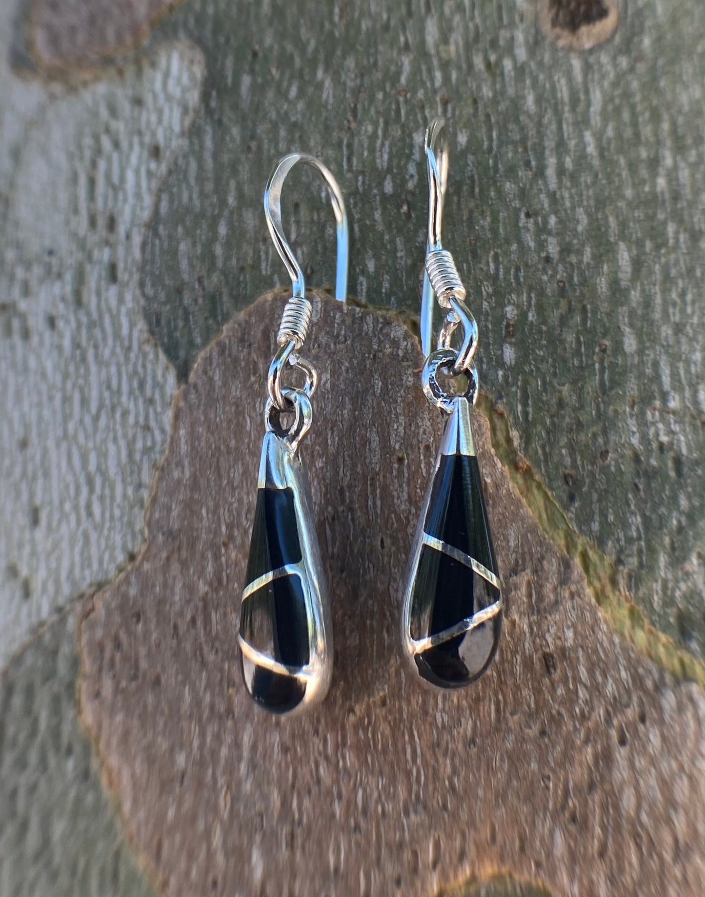 Onyx teardrop earrings Sterling Silver 925 - TSE067