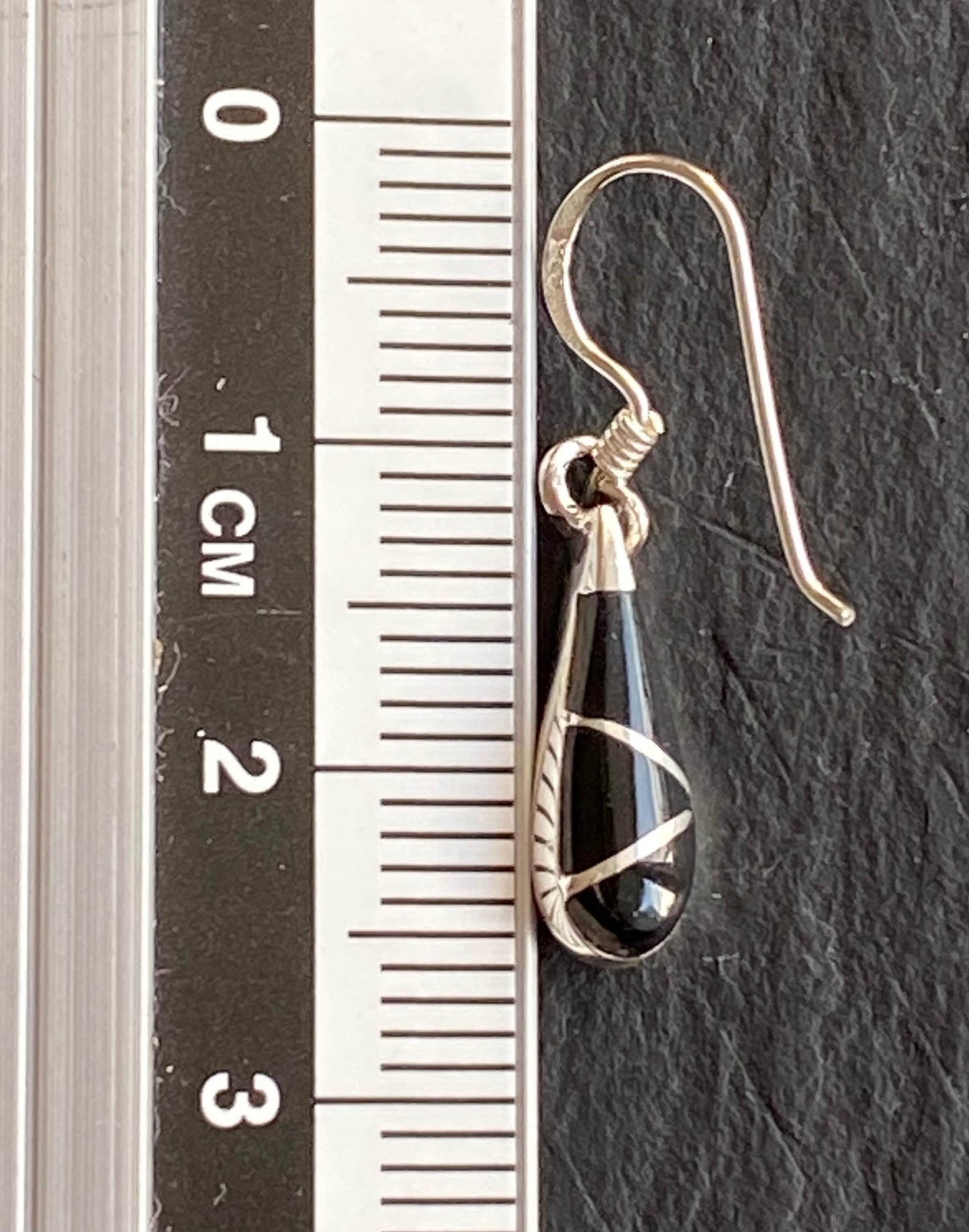 Onyx teardrop earrings Sterling Silver 925 - TSE067